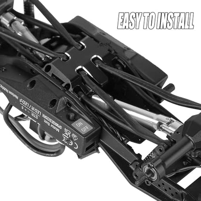 Aluminium Chassis Protection Upgrades Part for 1/30 SCX30 Chev rolet K10/Jeep Wrangler JLU 4X4/F0rd Bronco 4X4 RC Crawler,AXI-2260T1/AXI-2261T2/AXI-2048T1,RC Alloy Skid Plate Chassis,Black