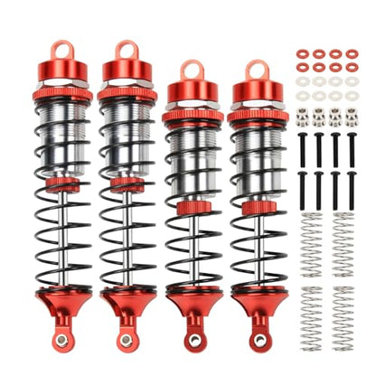 RCAWD Heavy-Duty Full Metal Front and Rear Shock Absorbers for ARRMA 1/10 GORGON 4X2(Red)