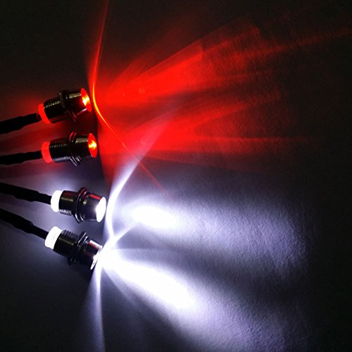 ShareGoo 4LED Light Headlights Taillight Kit Accessories Compatible with Traxxas HSP Tamiya Redcat RC4WD Axial SCX10 1/10 1/12 1/16 RC Car Truck Tank Crawler,3mm