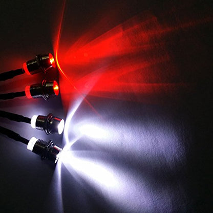 ShareGoo 4LED Light Headlights Taillight Kit Accessories Compatible with Traxxas HSP Tamiya Redcat RC4WD Axial SCX10 1/10 1/12 1/16 RC Car Truck Tank Crawler,3mm