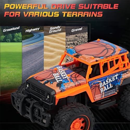 1:20 All Terrain Rc Car Toys, 20km/H Fast Off-Road Vehicle With 2.4 Ghz Remote Control, Outdoor Off Road Hobby Rc Truck With Night-Lights, Electric Vehicle For Kid, Boys, Beginner, Adults(Soccer )