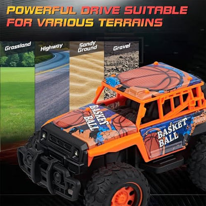 1:20 All Terrain Rc Car Toys, 20km/H Fast Off-Road Vehicle With 2.4 Ghz Remote Control, Outdoor Off Road Hobby Rc Truck With Night-Lights, Electric Vehicle For Kid, Boys, Beginner, Adults(Soccer )