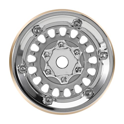 INJORA ModuWheel 1.0" Aluminum Beadlock Wheels Negative Offset -4.4mm for TRX4M SCX24 1/18 1/24 RC Crawlers(Gray) - color: Gray
