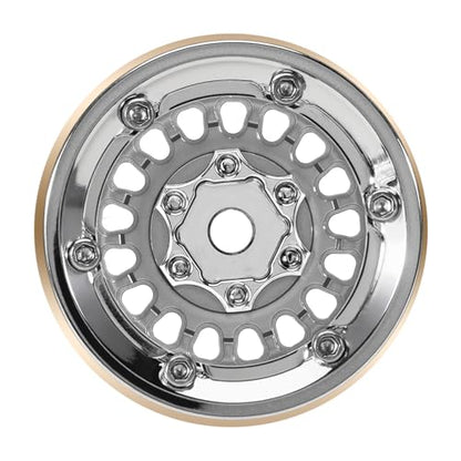 INJORA ModuWheel 1.0" Aluminum Beadlock Wheels Negative Offset -4.4mm for TRX4M SCX24 1/18 1/24 RC Crawlers(Gray) - color: Gray