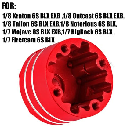 RC Upgrades Part for 1/8 Kraton/Outcast/Talion 6S BLX EXB,Notorious 6S BLX,1/7 Mojave 6S BLX EXB,BigRock/Fireteam 6S BLX,Aluminum Diff Case Differential Carrier,Replace #ARA310983 Red - color: Red(for 1/7 1/8)
