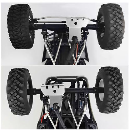 2PCS Aluminum Alloy Axle Protector Chassis Armor Protection Plate | RC Car Front & Rear Skid Plate Compatible with 90018 90048 90053 1/10 RC Crawler Car Upgrade Parts (Silver) - color: Silver