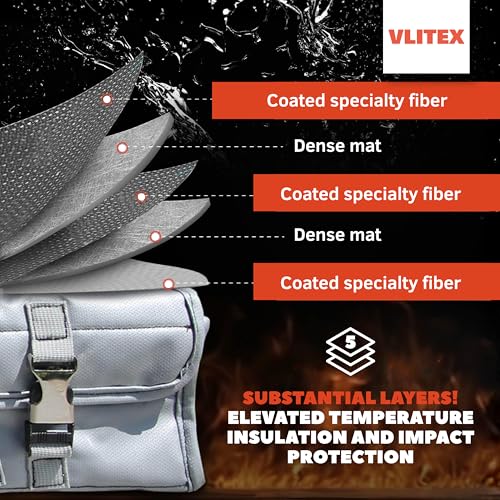 E-Bike Lithium Battery Bag L (Large) | Premium Quality | Engineered in Germany | Fireproof E-Fiberglass & Silicone Blend | Certified Battery Storage Box & Charging Bag for Bicycle