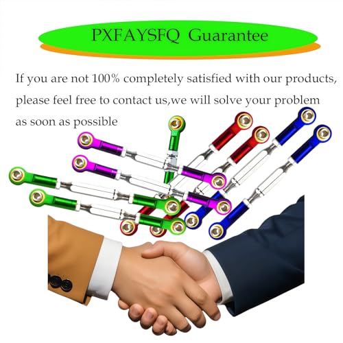 Stainless Turnbuckles Links with Rod Ends for 1/10 Traxxas Rustler,Red | Adjustable Camber Links with Spacers & Wrench for Slash 4X4/2WD, Stampede 4X4, Hoss 4X4, Bandit/VXL RC Car Hops Up Parts - color: Red