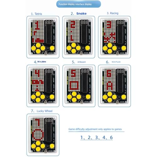 DIY Soldering Project Game Kit Electronic Practice Solder Soldering Kit | 7 Retro Classic Pixel Game Maker Idea for STEM Education Friends Gifts