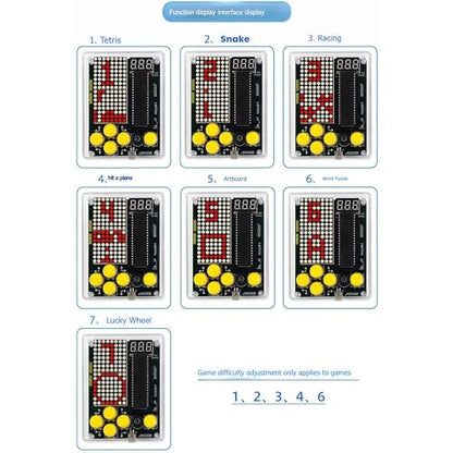 DIY Soldering Project Game Kit Electronic Practice Solder Soldering Kit | 7 Retro Classic Pixel Game Maker Idea for STEM Education Friends Gifts