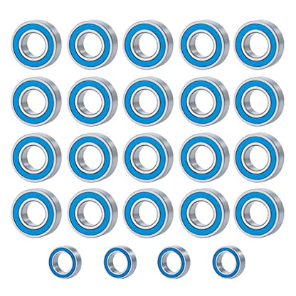 24PCS Steel Rubber Sealed Bearing Kit for Tamiya Super Clodbuster | Super Clodbuster & Bullhead RC Crawler Car Upgrade Parts