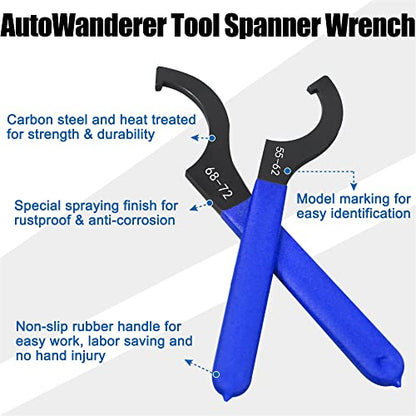 Coilover Wrench, Adjustable Spanner Wrench Set Universal Carbon Steel Shock Spanner for Most Coil Over Shock Adjustments
