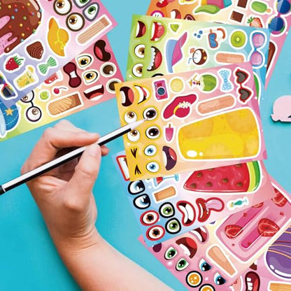 Make Your Own Ice Cream Stickers, Make a Face Sticker | 24 Sheets Mix and Match Watermelon, Chocolate, Kiwi, Strawberry Ice Cream Stickers for Kids Activities Supplies Crafts - style: Ice Cream
