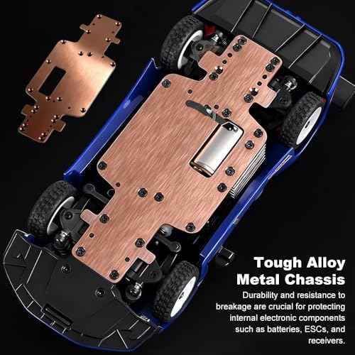 GoolRC WLtoys 284019-A RC Cars, 1:28 Scale Remote Control Car, 4WD 30KM/H High Speed RC Racing Car, 2.4GHz Rally Vehicle with Gyroscope, LED Lights and 2 Batteries for Adults