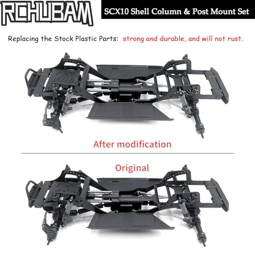 RCHUBAM 4PCS Body Post Mounts with Clips for 1/10 Axial SCX10 PRO AXI03028 | Aluminum Alloy Body Post Mount & Body Posts,RC Crawler Upgrade Parts