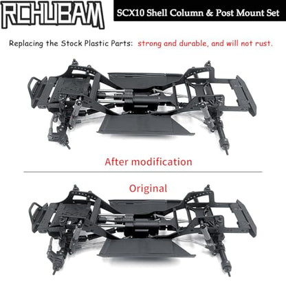 RCHUBAM 4PCS Body Post Mounts with Clips for 1/10 Axial SCX10 PRO AXI03028 | Aluminum Alloy Body Post Mount & Body Posts,RC Crawler Upgrade Parts