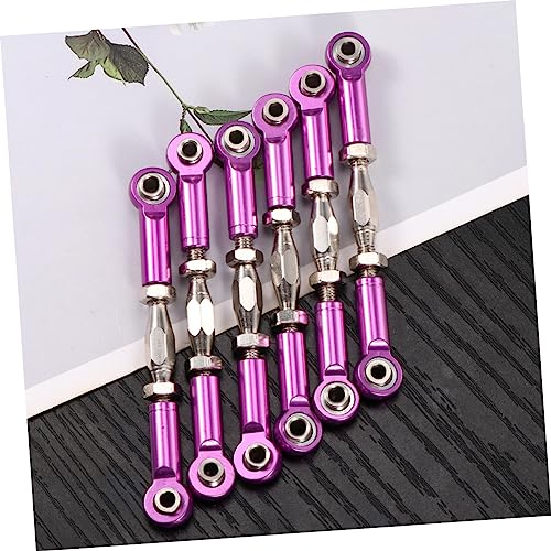 Toddmomy 6pcs Aluminum Turnbuckle Rod Linkage for Rc Cars Rc Car Parts Aluminum Rods for Upgrades Crawler Accessories - color: Purple