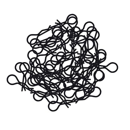 100pcs RC Body Clips Bent Springy R Pins Bent for 1/8 1/10 1/12 Car Truck Crawler Buggy Shell Replacement (Black)