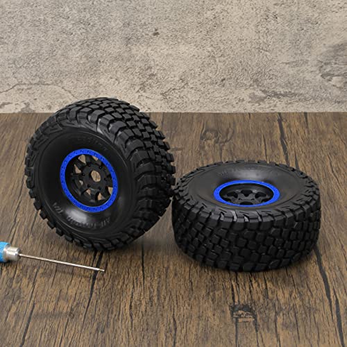 RCAWD RC Wheel Rims and Tires for 1/7 ARRMA Mojave 6S Parts & 1/7 UDR Unlimited Desert Racer 85086-4 Upgrades, Glued Nylon Wheels and Tires #8474X Blue - color: Blue