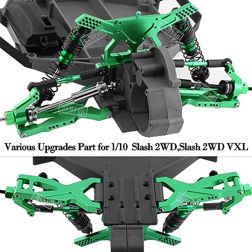 Aluminum Turnbuckles Camber Links Upgrades Part for 1/10 Slash 2WD/Stampede 2WD/Rustler 2WD/Bandit 2WD, Alloy Turnbuckles Camber Links Hops Up,Green - color: Green for Rustler 2wd