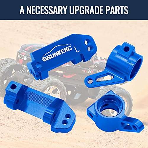 OGRC Caster Block Steering Blocks for Traxxas 2WD Slash/Stampede（Blue） | L&R Aluminum Alloy 2WD Caster Block & Steering Blocks for 1/10 Traxxas Slash Stampede Rustler 2WD RC Truck - color: Blue
