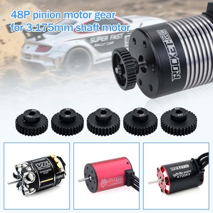 48P 29T 30T 31T 32T 33T Pinion Gear Sets with Screwdrivers for 3.175mm Shaft Brushless Brush Motor Compatible with Arrma HPI Kyosho Losi Axial Traxxas Tamiya 1/10 RC Car Monster Truck Buggy - size: 29T 30T 31T 32T 33T