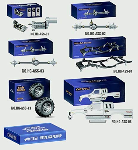 Toucan RC Hobby 1/10 Scale White 4Wd Rally Hg Rc Pickup Car Series Racing Crawler Kit Chassis Axles(New and Unassembled Condition, You Need to Assemble it by Yourself