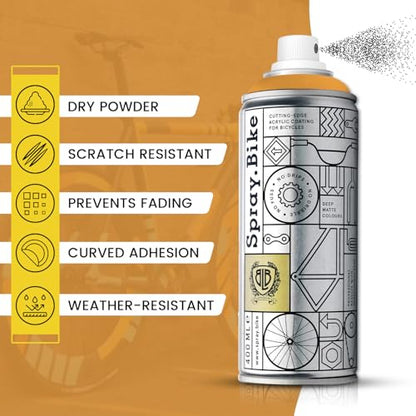 Spray.Bike Spray Paint - Carlton (Bright Orange) | Designed Mainly for Bicycles | Multi-Use Acrylic Spray Paint for Metal, Plastic | High Coverage Bike Paint, 400ml - color: Carlton