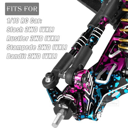 RC Caster Block Set Upgrades Part for 1/10 2WD Slash/Rustler/Stampede 2WD/Bandit 2WD VXL,Aluminium Left Right Caster Blocks,Front Steering Block,Rear Stub Axle Carriers,Polychrome