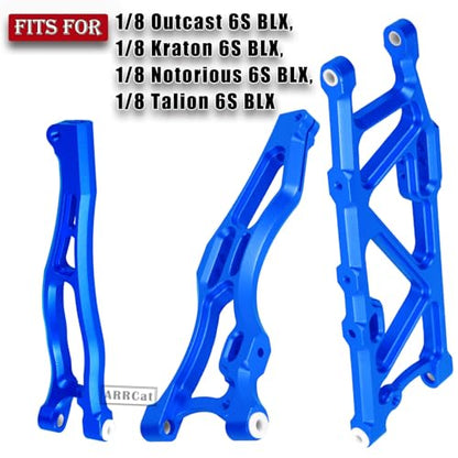 Aluminum Front & Rear Suspension Arms Upgrades Part for 1/8 Outcast 6S BLX,Kraton 6S BLX,Notorious 6S BLX,Talion 6S BLX,ARRCat 6pcs Lower Upper Swing Arm Set Hops up w/Pivot Balls,Navy Blue - color: Navy Blue - Upgrades 2022