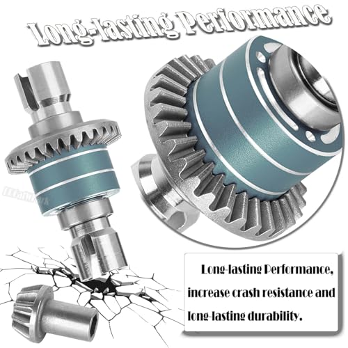 RC Front Rear Differential & Input Gear Upgrades Part for 1/14 H14BM 14209 14210 14301 14303 1/16 H16BM H16PL H16GT H16DR 16207 16208 16209 16210,BRCatWPark Steel Front & Rear Diff Set,Titanium - color: Titanium - (Front Rear Differential & Input Gear)