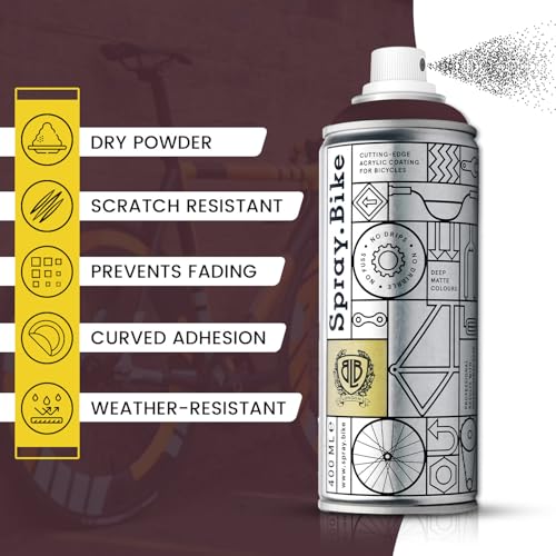 Spray.Bike Spray Paint - Black Cherry (Deep Burgundy) | Designed Mainly for Bicycles | Multi-Use Acrylic Spray Paint for Metal, Plastic | High Coverage Bike Paint, 400ml - color: Black Cherry