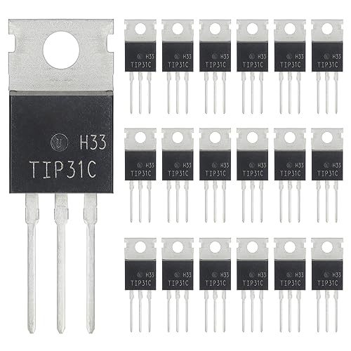 TIP31C TIP31 NPN Silicon Power Transistor 3A 100V Darlington Transistors 3 Amp 100 Volt TO-220 (Pack of 20pcs) - style: TIP31C