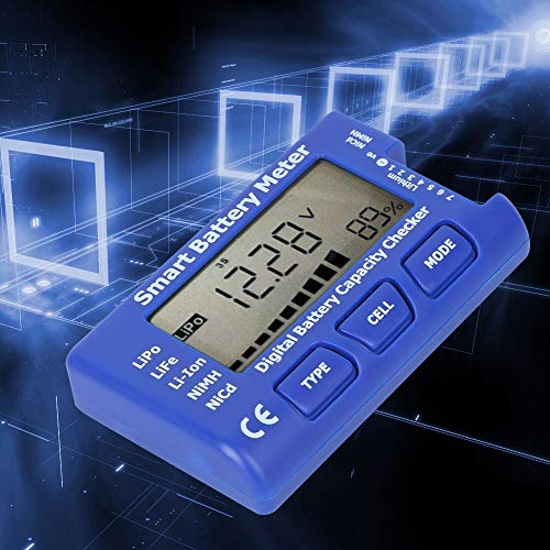 Digital Battery Meter with LCD Backlit Display 5 in 1 Smart Digital Battery Capacity Checker for LiPo/Life/Li ion/NiMH/Nicd