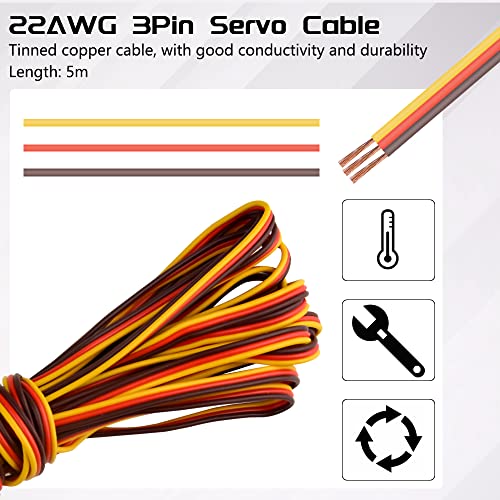 WMYCONGCONG 30 Kits Servo Extension Kit Servo Plug Connector Cable Wire Connector Male Female Kit w/ 16Ft 22Awg Wire Compatible with JR Futaba Style Connectors