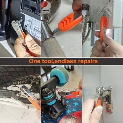 Right Angle Screwdriver 24 in 1 Ratchet Screwdriver Set | Cr-V Steel, Mini Ratchet Wrench for Tight Spaces, Ideal for Bike Repair & DIY Projects - style: 24pcs Ratchet Screwdriver