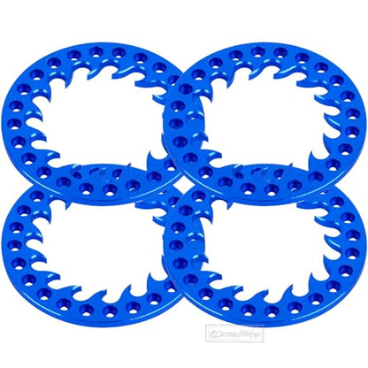 RC Metal 1.9 Beadlock Wheels Replacement Ring for 1/10 Crawler RC Car TRX4 SCX10 90046 90047,Alloy 1.9" Beadlock Rims Replacement Ring,4pcs,Navy Blue - color: Navy Blue(4pcs)