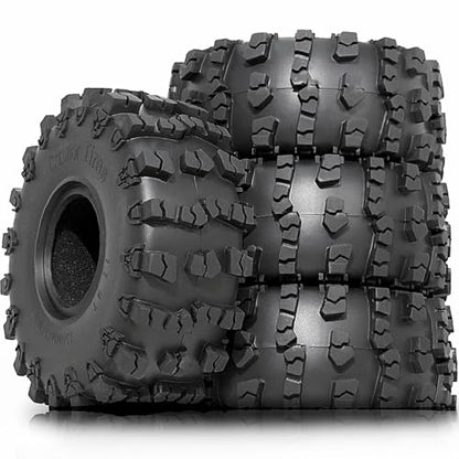 STMU 2.2-inch RC Crawler Tires (4 PCS) - 5.91-inch with Super Grip Soft Tyres Compatible for 1/10 RC Rock Crawlers: Axial SCX10,RBX10,90047, D90, TF2, Tamiya CC01, Traxxas TRX (2.2)