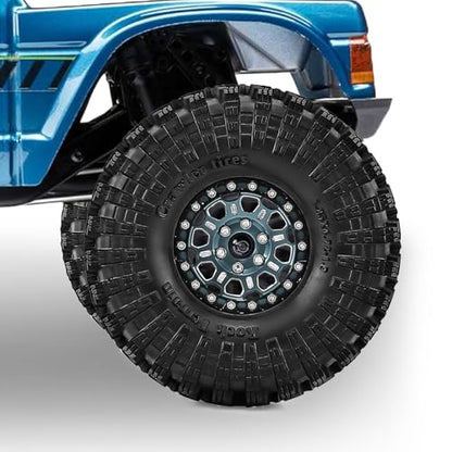 1.9" Beadlock Wheels and Tires 120mm (4.72in) for TRX4 SCX10 1/10 RC Crawler Upgrade Parts (Titanium-2, 4Pcs) - color: Titanium-2