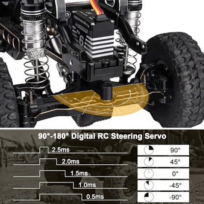 HobbyPark Waterproof for TRX4M Servo with Servo Mount Bracket and Aluminum Servo Horn Arm Set 9kg High Torque Metal Gear Digital Servo Motor Steering Servo fit 1/18 TRX-4M Crawler Car Upgrades Parts