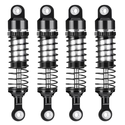 RCLIONS RC Car Shocks 53mm Oil Shock Absorber for Redcat Ascent 1/18th RC Crawler Car Upgrade Parts (Black) - color: Black