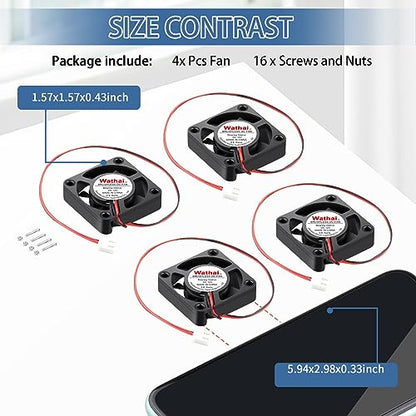 Wathai 4Pack 12 Volt 40mm 4010 DC Brushless Cooling Fan 12V 2Pin 40X40X10mm | Small DC fan for DVR and 3D Printer Hotend Extruder or DIY Small Appliances Series Repair Replacement - style: 12V 2P Sleeve