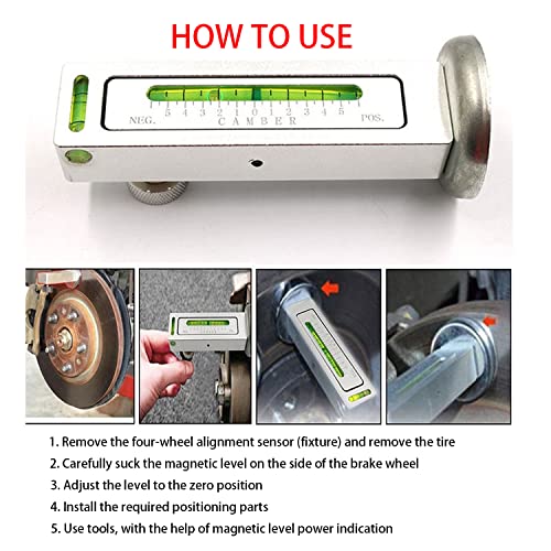 AICEL Adjustable Magnetic Gauge Tool, Automotive Universal Repair Accessories, Camber Castor Strut Wheel Alignment Tools for Car, Truck Camber, Castor Strut, RV, Tire Repair
