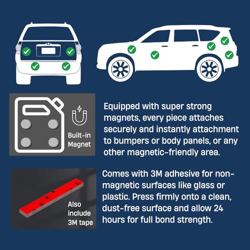 Mini Off-Roading Essential Gear Bumper Magnets,Wobbly Wadder Magnetic Little Ladder 5-in-1 Kit for Offroad Fans, Funny SUV Truck Emblems Sticker - color: Red Aid Box 5in1 Set