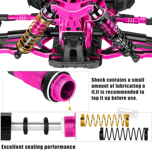 Upgrade Parts for 1/10 Granite/Senton 3S BLX Mega 550,Shocks&Gearbox&Arms&Caster Blocks hubs&25T Servo Saver&Steering Bellcranks&CVD&Support&Transmission&Center Driveshafts&Links,Pink - color: Pink(for 1/10 arrma)