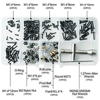 OGRC Screw Set SCX24 Tool Kit 1/24 Repair Tools with 3 PCS Hex Screwdriver | Include: 0.05" Hex Screwdriver , 1.5mm Hex Nut Drivers and 4mm Screwdrivers