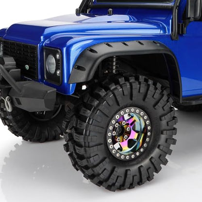 GLOBACT Rainbow 1.9 Beadlock Wheel Offset -10mm for 1/10 RC RC Crawler, A | Fits SCX10 TRX4 TRX6 Redcat Gen7 Gen7PRO Gen8 D90 VS4-10 - color: Neon Color-a