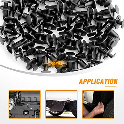 GOOACC 100PCS Nylon Bumper Fastener Rivet Clips for GM 21030249 for Ford N807389S,1PC Bonus Fastener Remover - color: 100Pcs Clips 8mm+Remover