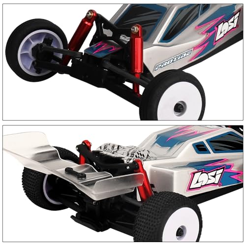 Built-in Spring Front Rear Shock Absorbers Set For 1/24 Axial SCX24 LOSI Micro-B 2WD Buggy LOS00007 Rc Crawler Car Parts Metal Upgrade (red) - color: red
