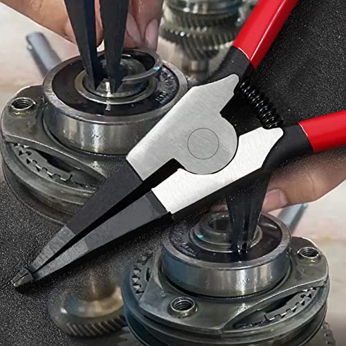 11-Inch Lock Ring Pliers - Flat Snap Ring Pliers with Angle Tip and Reverse Action for Transmission & Transfer Cases - size: 11"